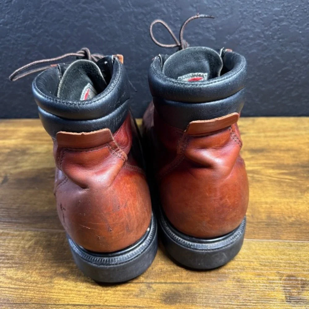 Red‎ Wing 202 Brown Leather Moc Toe Work Boots Mens 14 D Made in USA
